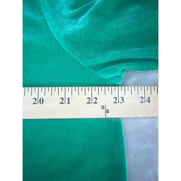 Quacker Factory Womens Green Rhinestone Embellished Short Sleeve Top L - Picture 5 of 8